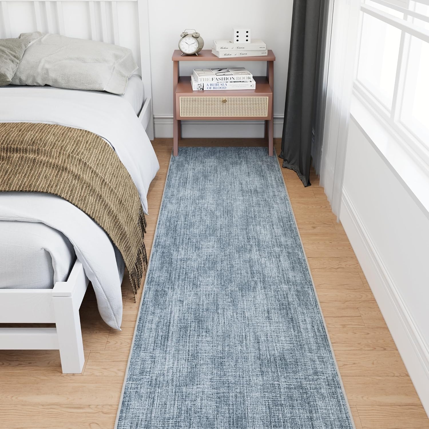 Ottomanson Runner Rug 1'10.5" x 8' – Soft Non-Slip Rug, Quick Dry Low Pile Carpet for Entryway, Kitchen, Hallway & Narrow Indoor Spaces, Solid Greyish Blue - Image 11