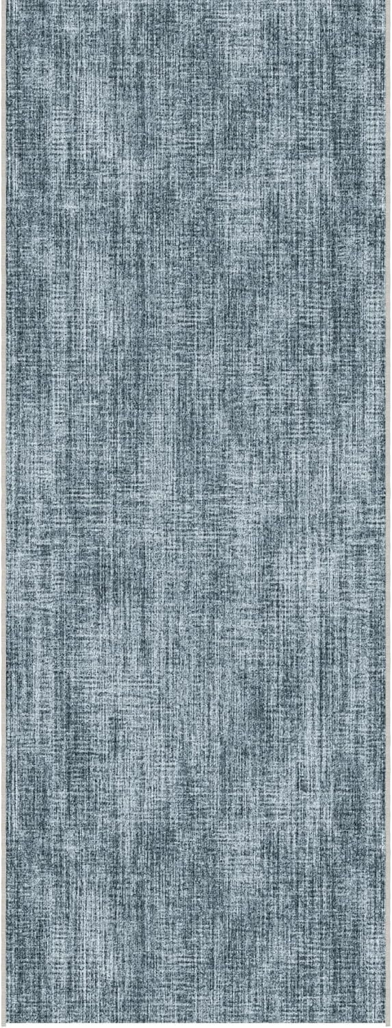 Ottomanson Runner Rug 1'10.5" x 8' – Soft Non-Slip Rug, Quick Dry Low Pile Carpet for Entryway, Kitchen, Hallway & Narrow Indoor Spaces, Solid Greyish Blue - Image 6