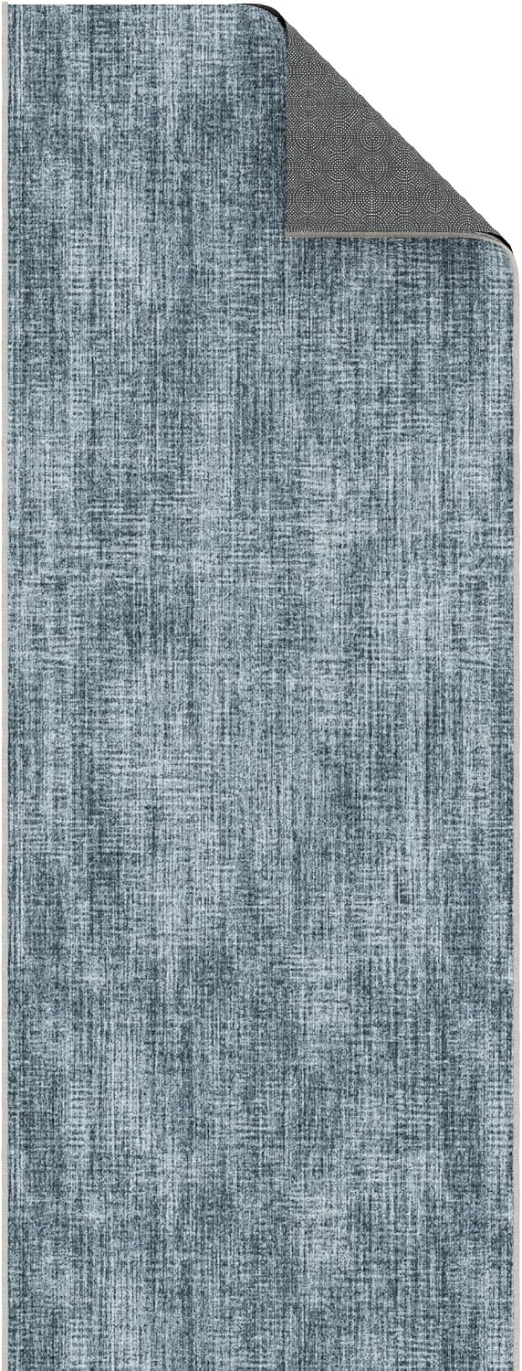 Ottomanson Runner Rug 1'10.5" x 8' – Soft Non-Slip Rug, Quick Dry Low Pile Carpet for Entryway, Kitchen, Hallway & Narrow Indoor Spaces, Solid Greyish Blue - Image 7