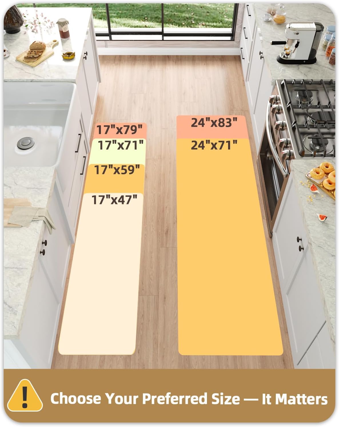 Color&Geometry Small Kitchen Rugs and Mats Non Slip Washable, Absorbent Easy Clean Narrow Kitchen Floor Mats with Rubber Backing for in Front of Sink, Laundry Room,17"X70",Grey - Image 3